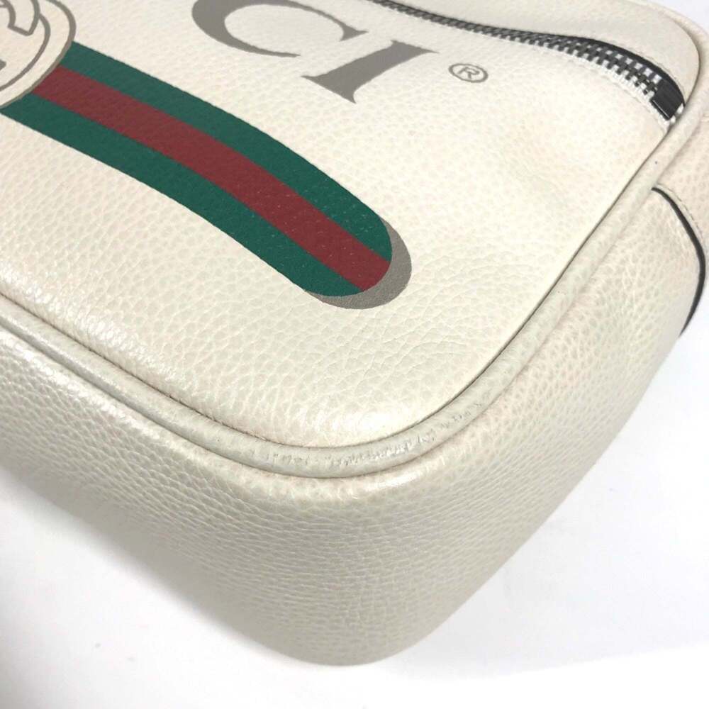 GUCCI White Leather Messenger Shoulder Bag - Picture 6 of 16